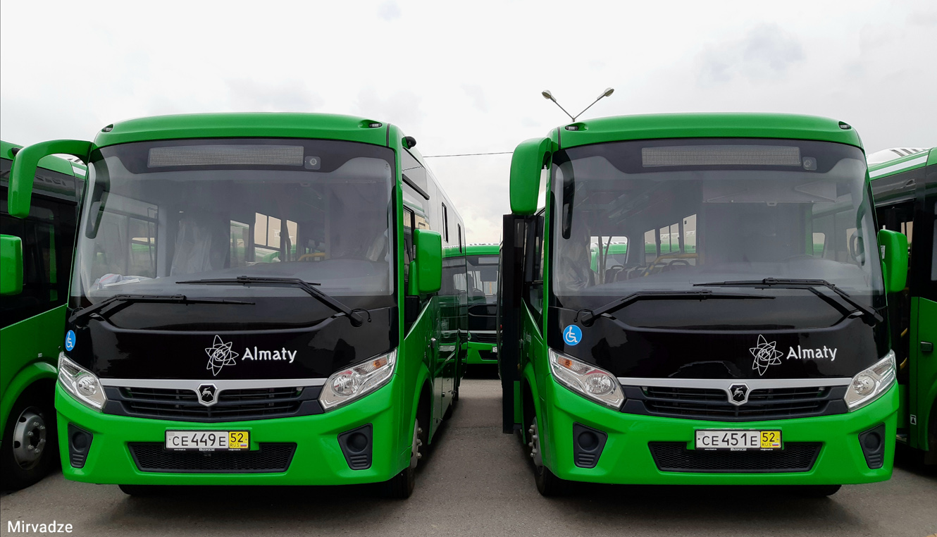 Almaty, PAZ-320435-04 "Vector Next" (3204ND, 3204NS) # СЕ 449 Е 52; Almaty, PAZ-320435-04 "Vector Next" (3204ND, 3204NS) # СЕ 451 Е 52
