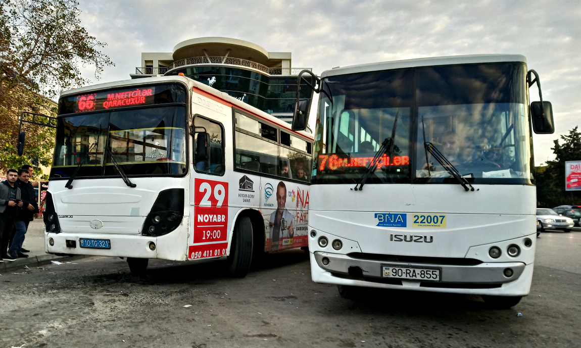 Баку, Anadolu Isuzu Ecobus № 22007; Баку, Daewoo BS090 № 10-TG-321