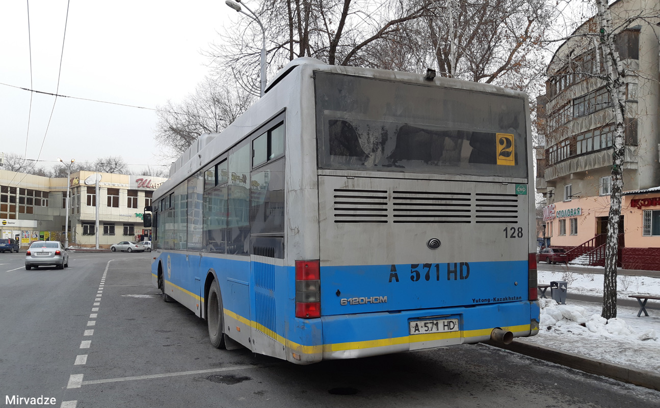 Ałmaty, Yutong-Kazakhstan ZK6120HGM # 128