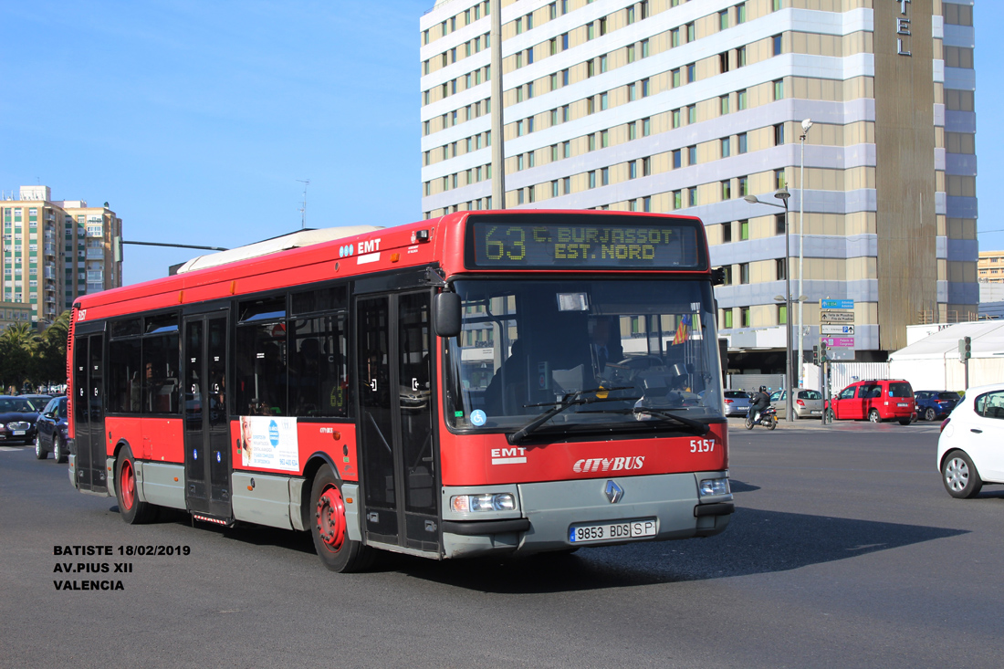 Валенсия, Hispano Citybus E (Renault Agora S) № 5157