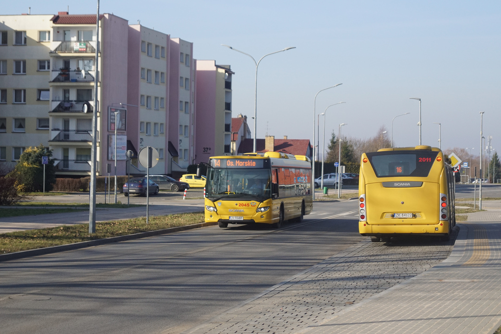 Koszalin, Scania Citywide LF # 2045; Koszalin, Scania OmniCity CN280UB 4x2EB # 2011