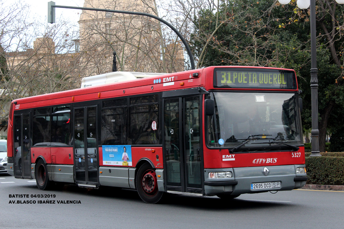 Валенсия, Hispano Citybus E (Irisbus Agora S) № 5327