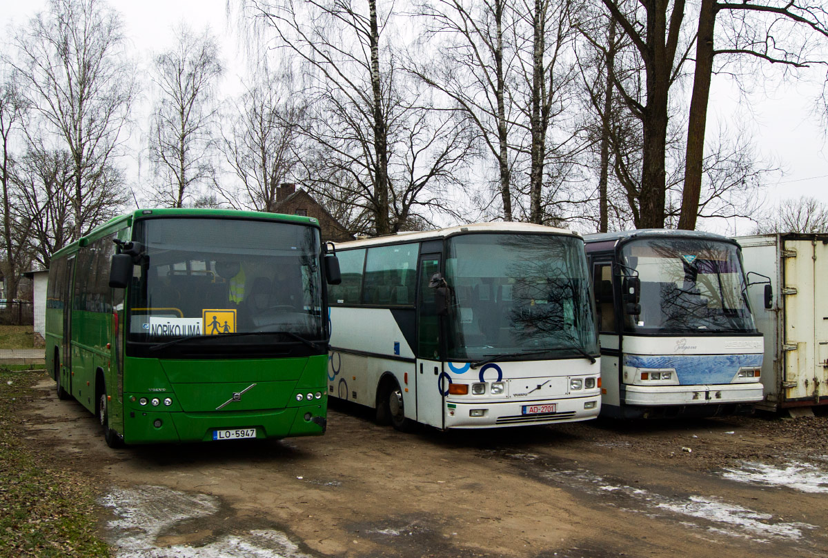 Jelgava, Volvo 8700 nr. LO-5947; Estonia, other, Berkhof Excellence 1000 Midi nr. AD-2701; Jelgava, Neoplan N213H Jetliner nr. HB-3307