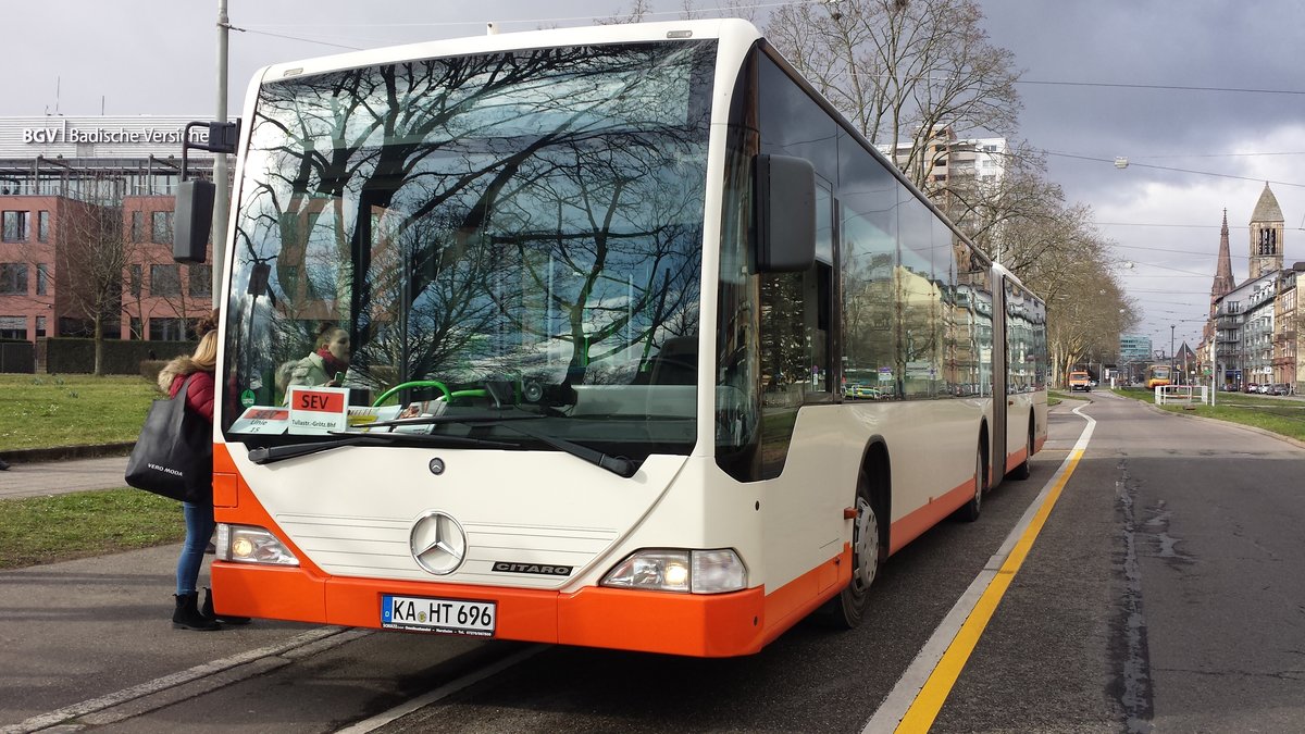 Karlsruhe, Mercedes-Benz O530 Citaro G # KA-HT 696; Karlsruhe — SEV Karlsruhe <> Stuttgart (Residenzbahn)
