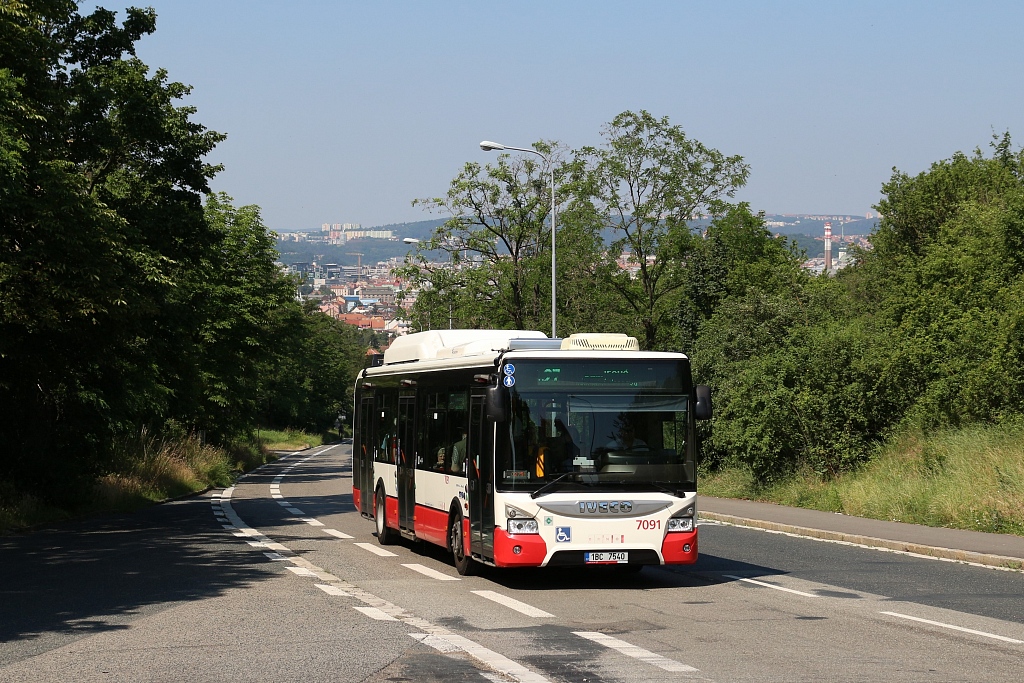 Brno, IVECO Urbanway 12M CNG č. 7091
