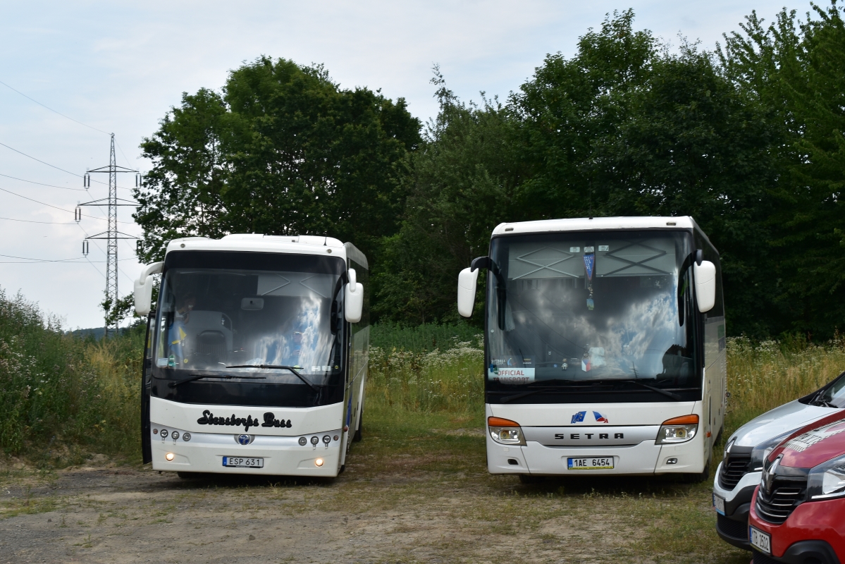 Ostrava, Setra S415GT-HD # 1AE 6454; Skövde, TEMSA Safari HD 12 # ESP 631