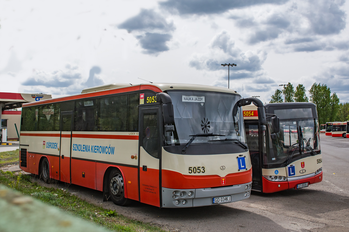 Gdańsk, Autosan A1010T.M03-V01-F01 №: 5053; Gdańsk, Solaris Urbino III 12 №: 5054