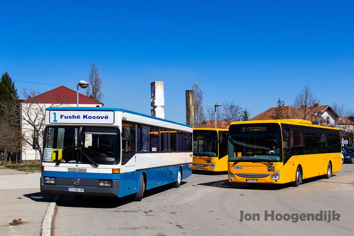 Pristina, Mercedes-Benz O405 č. 01-582-HP; Pristina, IVECO Crossway LE City 12M č. 15-TU