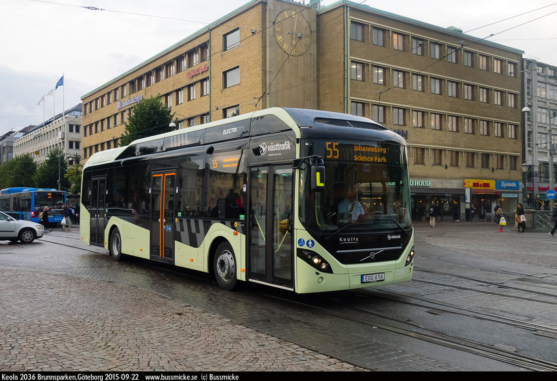 Gothenburg, Volvo 7900 Electric Hybrid №: 2036