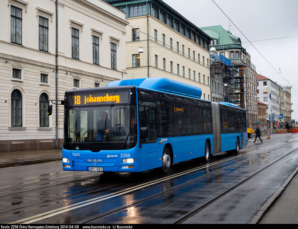 Гётеборг, MAN A23 Lion's City G NG313 CNG № 2258