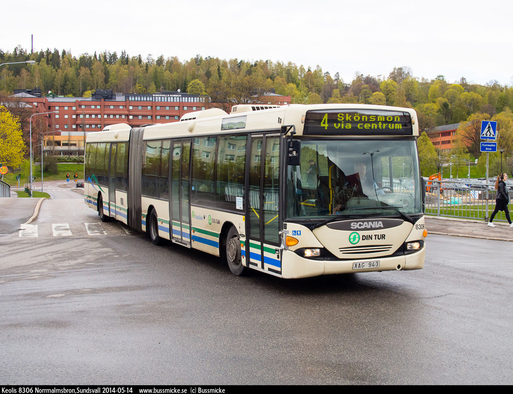 Sundsvall, Scania OmniLink CL94UA 6x2/2LB Nr. 8306