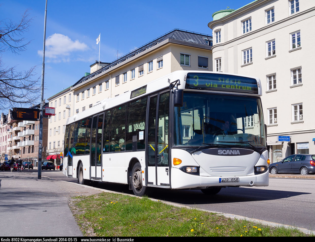 Sundsvall, Scania OmniLink CL94UB 4X2LB nr. 8102