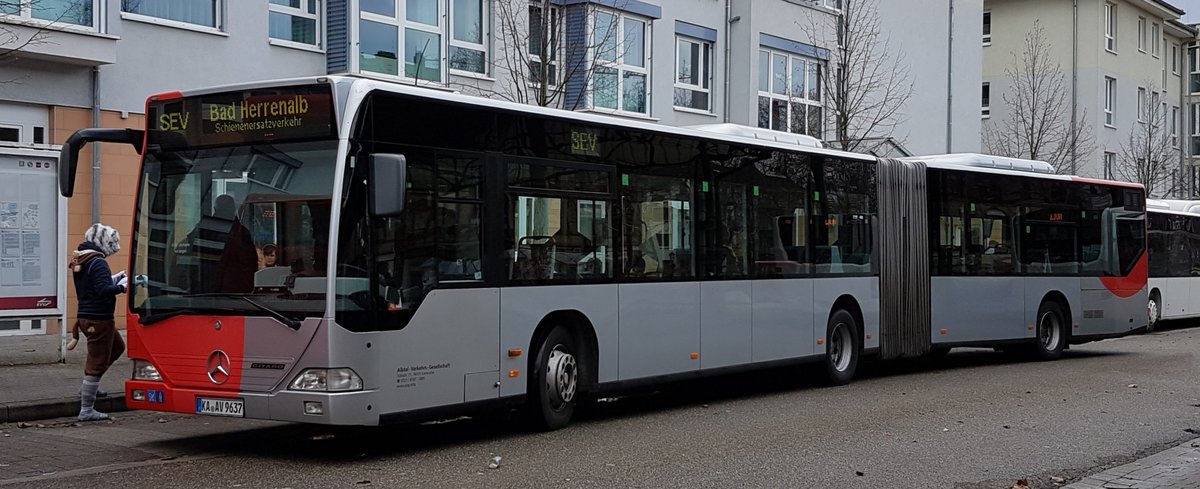 Karlsruhe, Mercedes-Benz O530 Citaro G # 637; Karlsruhe — SEV S1/S11 Linkenheim-Hochstetten — Karlsruhe — Bad Herrenalb/Ittersbach