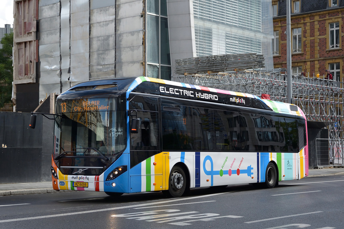 Luxembourg-ville, Volvo 7900 Electric Hybrid Nr. 105
