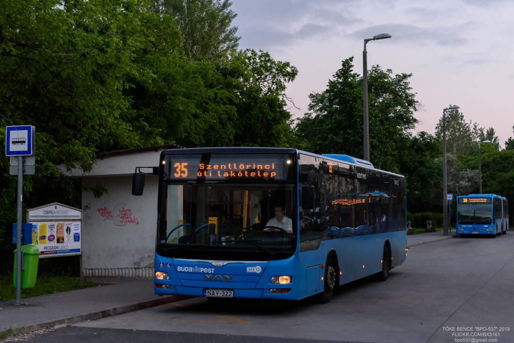Budapest, MAN A21 Lion's City NL283 # NAY-322; Budapest, Mercedes-Benz Conecto II G # NCA-482