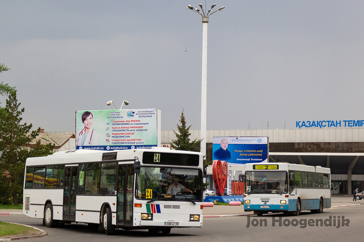 Kostanay, Mercedes-Benz O405N2 # 688 AF 10; Kostanay, MAN 888 SÜ242 # 784 AN 10