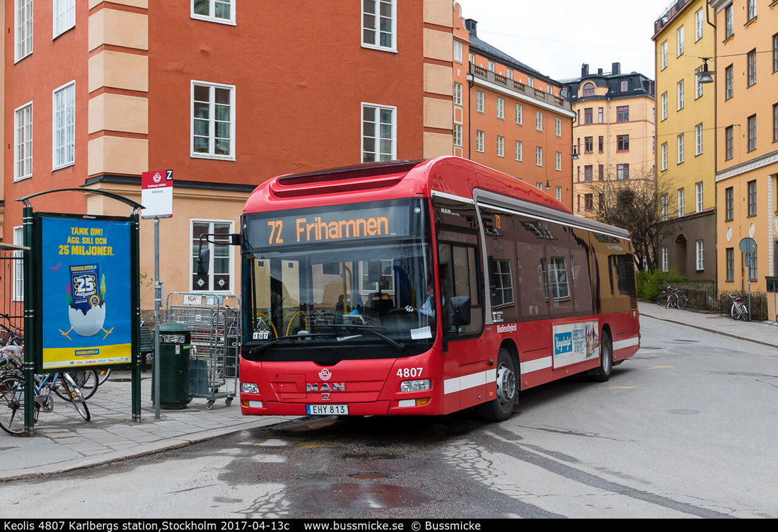 Stockholm, MAN A37 Lion's City NL253 Hybrid Nr. 4807