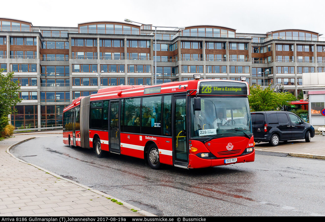 Stockholm, Scania OmniLink CL94UA 6x2/2LB # 8186