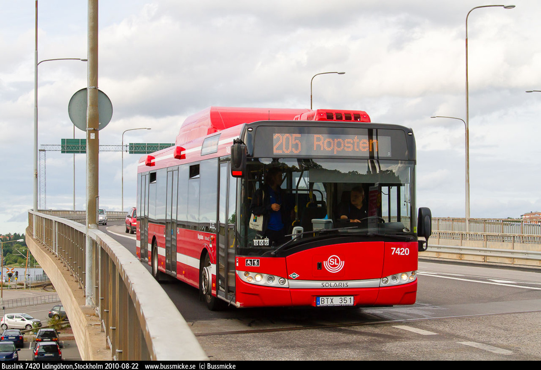 Stockholm, Solaris Urbino III 12 CNG č. 7420