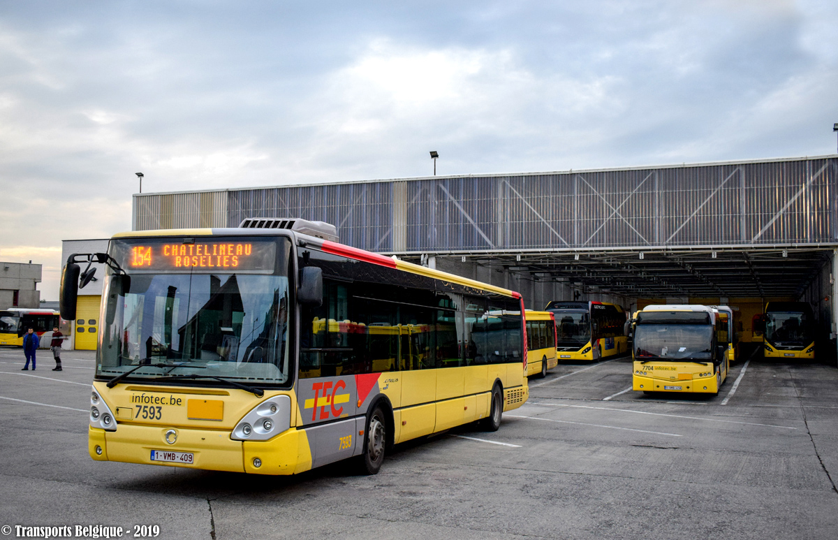 Charleroi, Irisbus Citelis 12M № 7593; Charleroi, VDL Citea CLF-120.310 № 7704