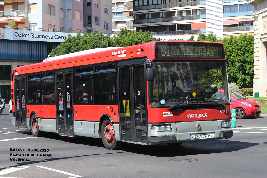 Valencia, Hispano Citybus E (Renault Agora S) č. 5147