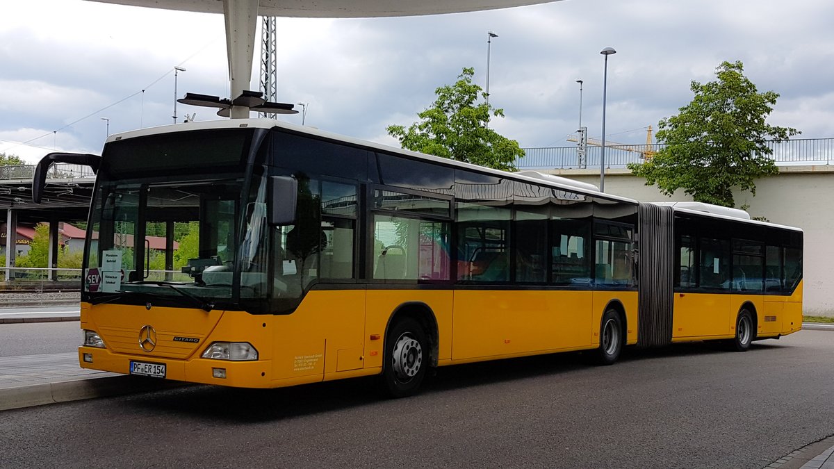 Pforzheim, Mercedes-Benz O530 Citaro G № PF-ER 154; Karlsruhe — SEV Karlsruhe <> Stuttgart (Residenzbahn)