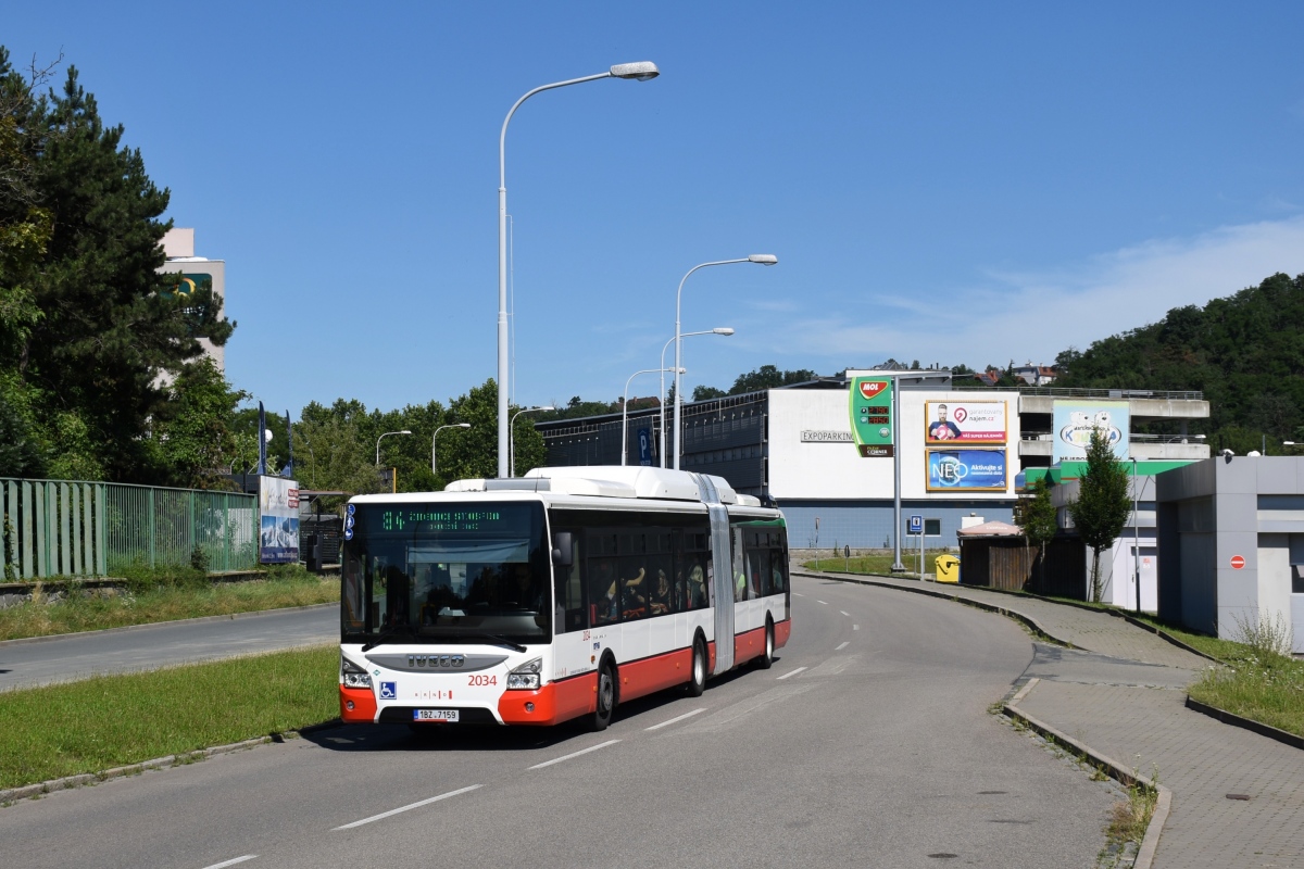 Brno, IVECO Urbanway 18M CNG č. 2034