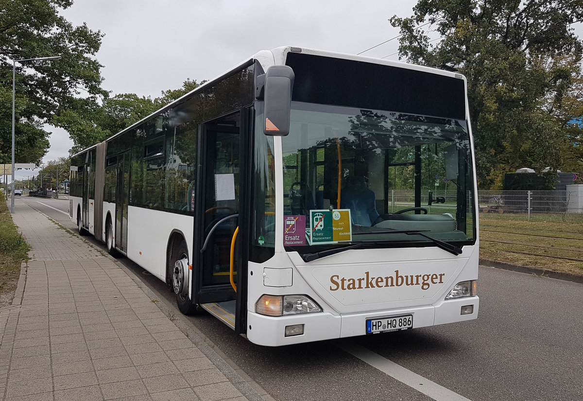 Heppenheim (Bergstraße), Mercedes-Benz O530 Citaro G # 886; Karlsruhe — SEV S1/S11 Linkenheim-Hochstetten — Karlsruhe — Bad Herrenalb/Ittersbach