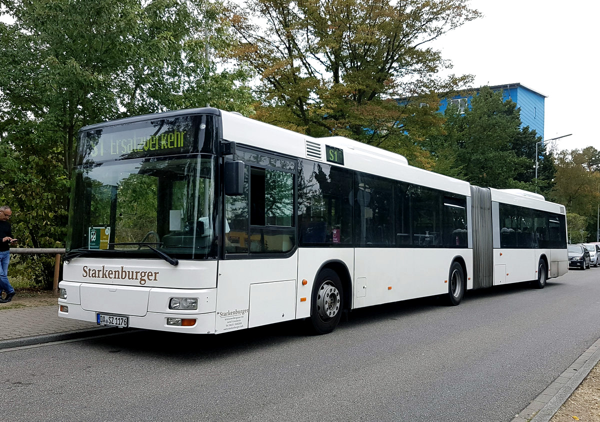 Heppenheim (Bergstraße), MAN A23 NG313 # DA-SZ 1176; Karlsruhe — SEV S1/S11 Linkenheim-Hochstetten — Karlsruhe — Bad Herrenalb/Ittersbach