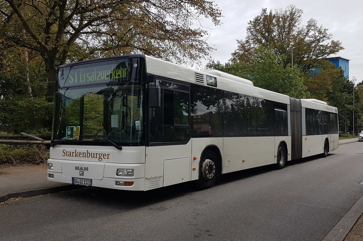 Heppenheim (Bergstraße), MAN A23 NG313 # DA-SZ 1122; Karlsruhe — SEV S1/S11 Linkenheim-Hochstetten — Karlsruhe — Bad Herrenalb/Ittersbach