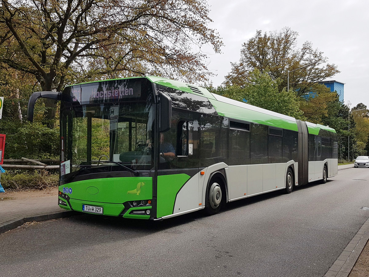 Тюбинген, Solaris Urbino IV 18 № TÜ-W 329; Карлсруэ — SEV S1/S11 Linkenheim-Hochstetten — Karlsruhe — Bad Herrenalb/Ittersbach