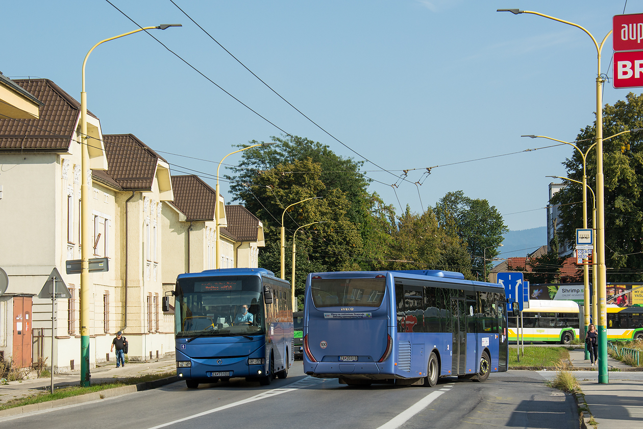 Žilina, Irisbus Crossway 10.6M # ZA-731EU; Žilina, IVECO Crossway LE Line 10.8M # ZA-359IB