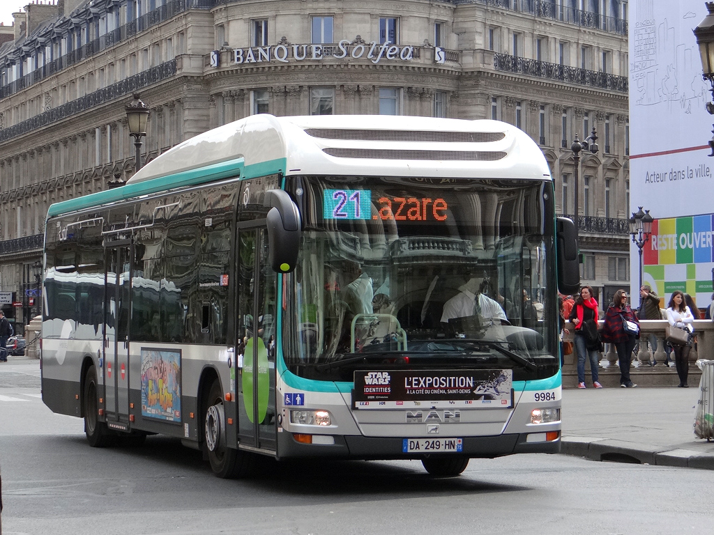 Paris, MAN A37 Lion's City NL253 Hybrid # 9984