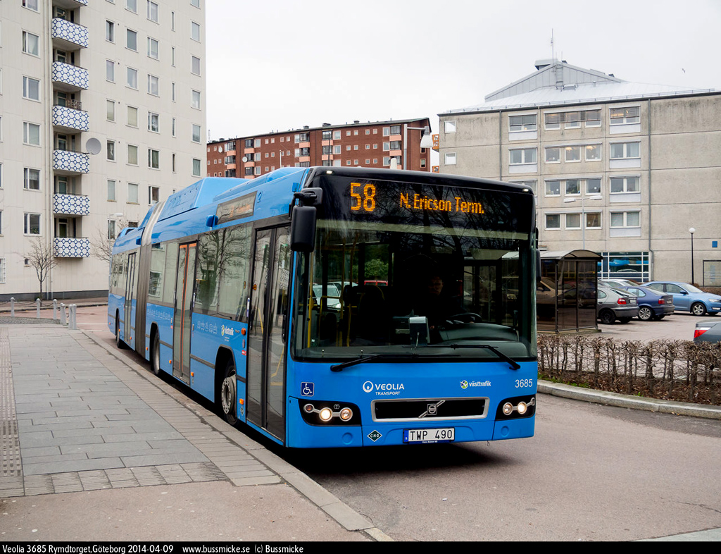 Malmö, Volvo 7700A CNG # 3685