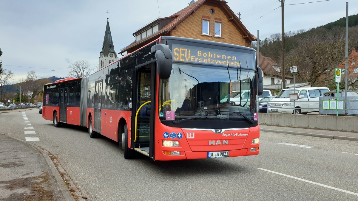 Ulm, MAN A23 Lion's City G NG363 № UL-A 9821; Offenburg — SEV Schwarzwaldbahn