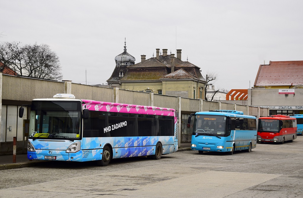 Топольчани, Irisbus Citelis 12M № 151 1HE; Топольчани, SOR C 10.5 № NR-662KM; Топольчани, SOR C 10.5 № NR-138GI