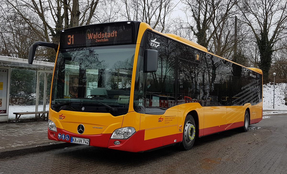 Karlsruhe, Mercedes-Benz Citaro C2 Hybrid # 742