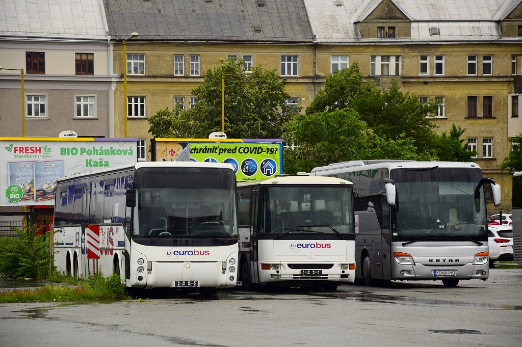 Košice, Irisbus Ares 15M No. KE-341EX; Košice, Karosa C954E.1360 No. 183; Košice, Setra S419GT-HD No. KE-484MK