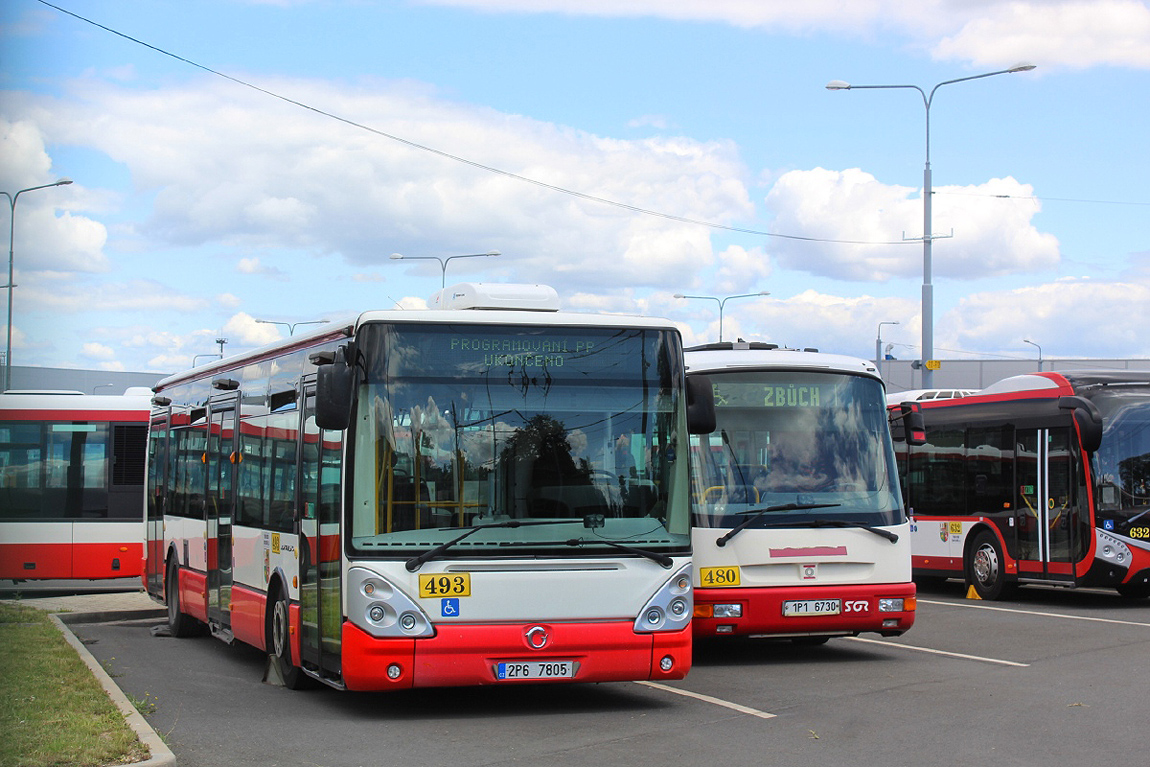 Plzeň, Irisbus Citelis 12M č. 493; Plzeň, SOR B 9.5 č. 480