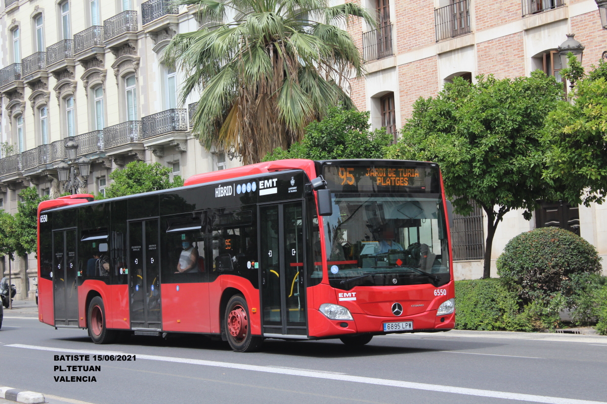 Valencia, Mercedes-Benz Citaro C2 Hybrid # 6550