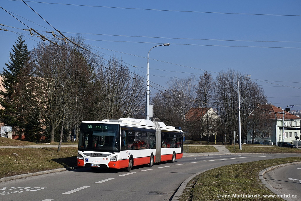 Brno, IVECO Urbanway 18M CNG č. 2034
