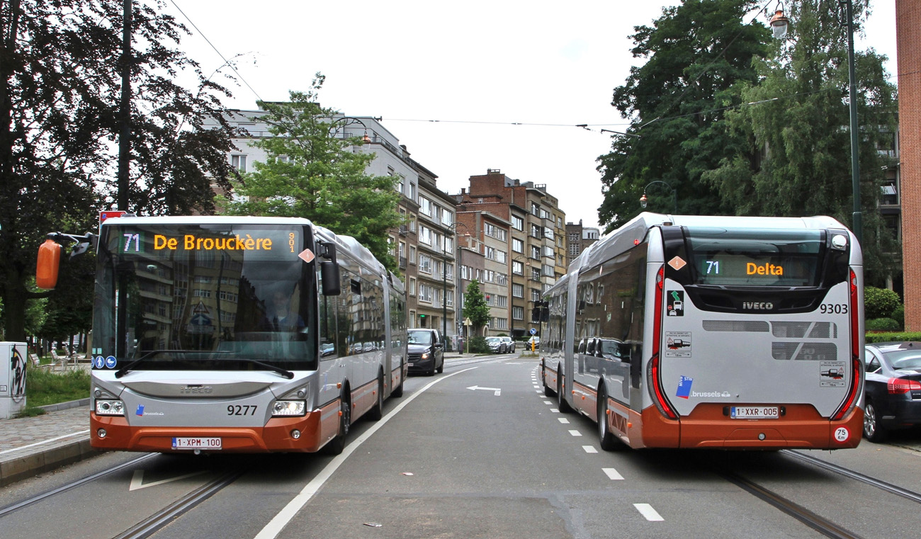 Brussel, IVECO Urbanway 18M Hybrid # 9277; Brussel, IVECO Urbanway 18M Hybrid # 9303