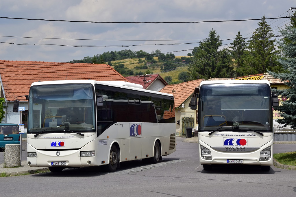 Zvolen, Irisbus Crossway 10.6M # ZV-213CI; Zvolen, IVECO Crossway Line 10.8M # ZV-604CY