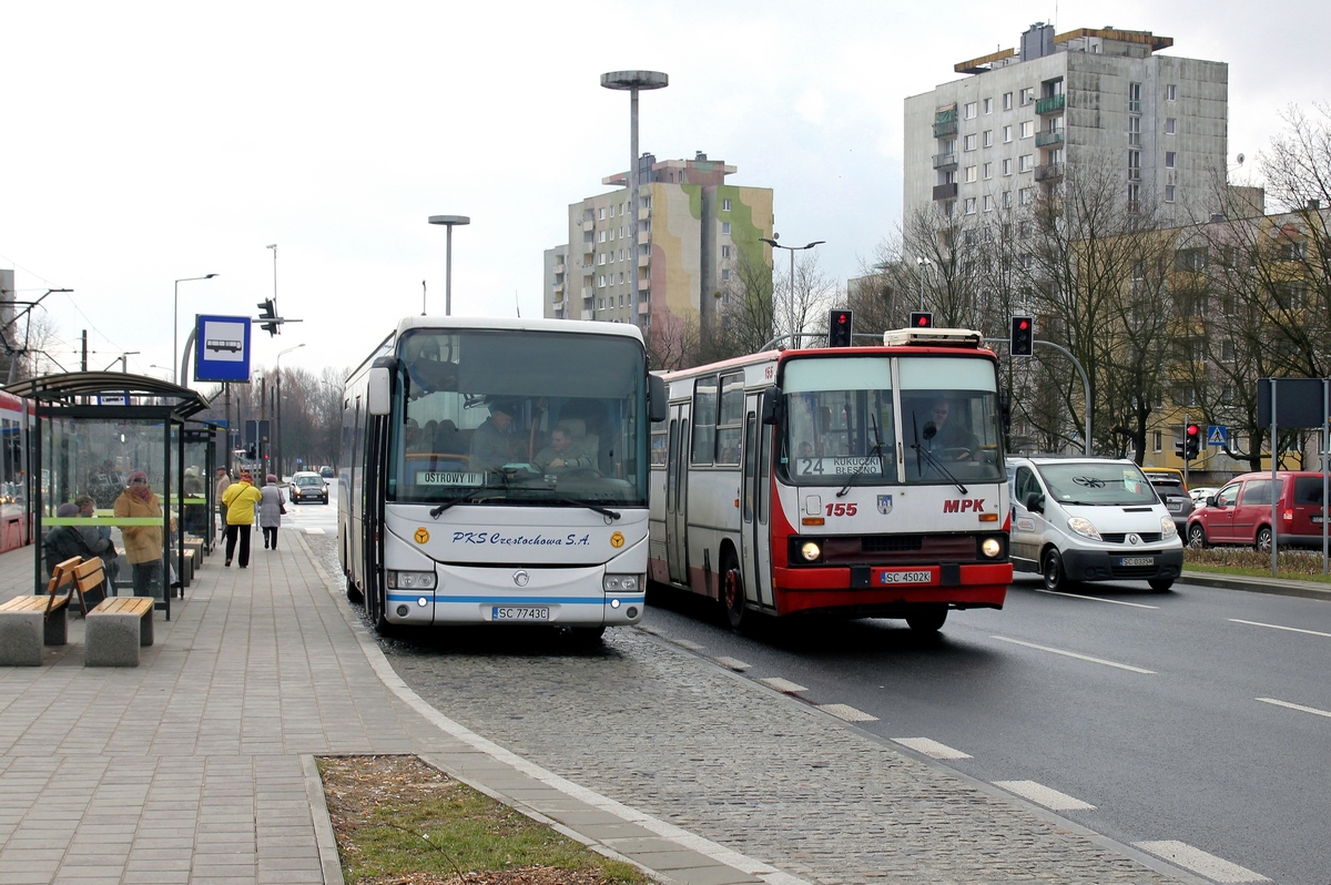 Ченстохова, Ikarus 280.70E № 155; Ченстохова, Irisbus Crossway 12M № 80022