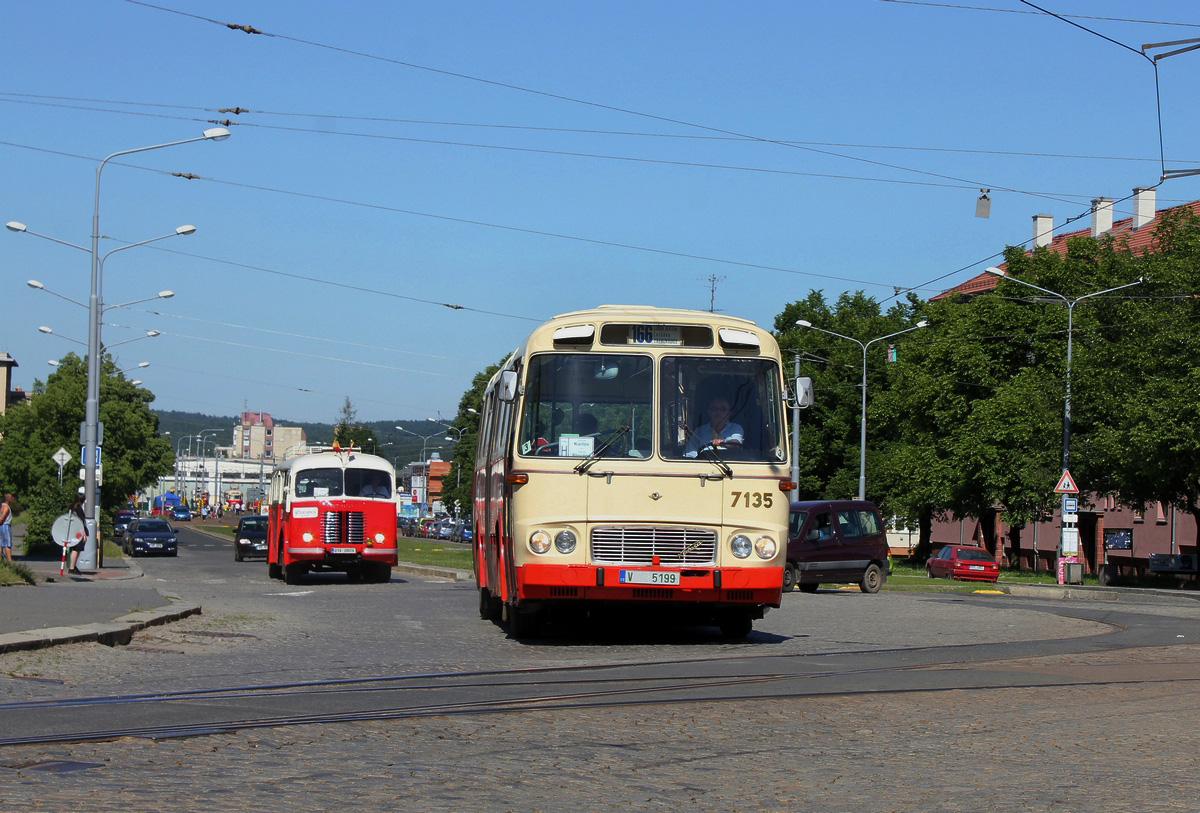 Prague, Škoda 706 RO No. 206; Prague, Karosa ŠM11.1630MOC No. 7135; Pilsen — Miscellaneous photos