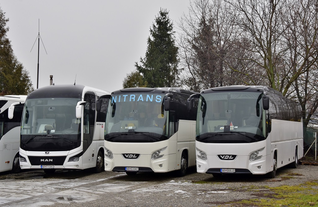Nitra, MAN R10 Lion's Coach II C № NR-710KC; Nitra, VDL Futura FHD2-129.330 № NR-939KF; Nitra, VDL Futura FHD2-129.440 № NR-988JO