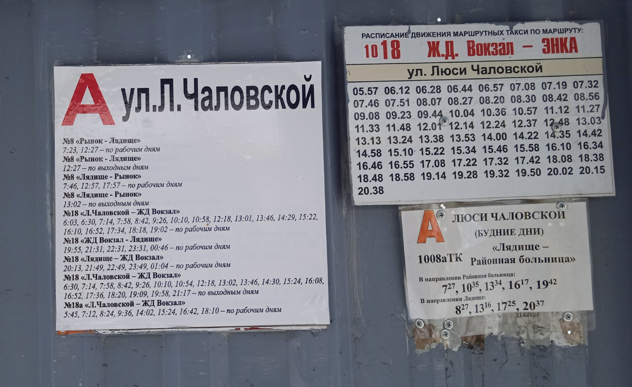 Borisov — City transport schedule