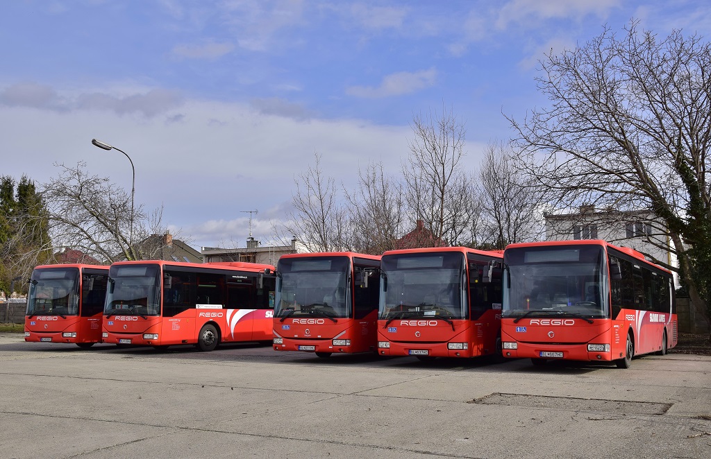 Bratislava, Irisbus Crossway LE 12M # BL-006HC; Bratislava, Irisbus Crossway LE 12M # BL-199HA; Bratislava, Irisbus Crossway LE 12M # BL-211HC; Senec, Irisbus Crossway LE 12M # BL-637HC; Senec, Irisbus Crossway LE 12M # BL-667HC