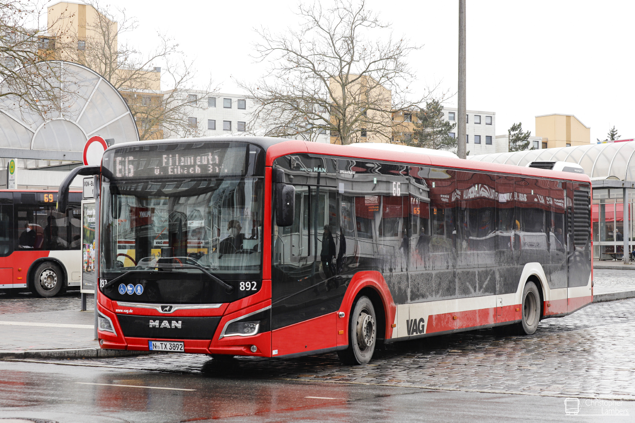 Nuremberg, MAN 12C Lion's City NL280 EfficientHybrid № 892