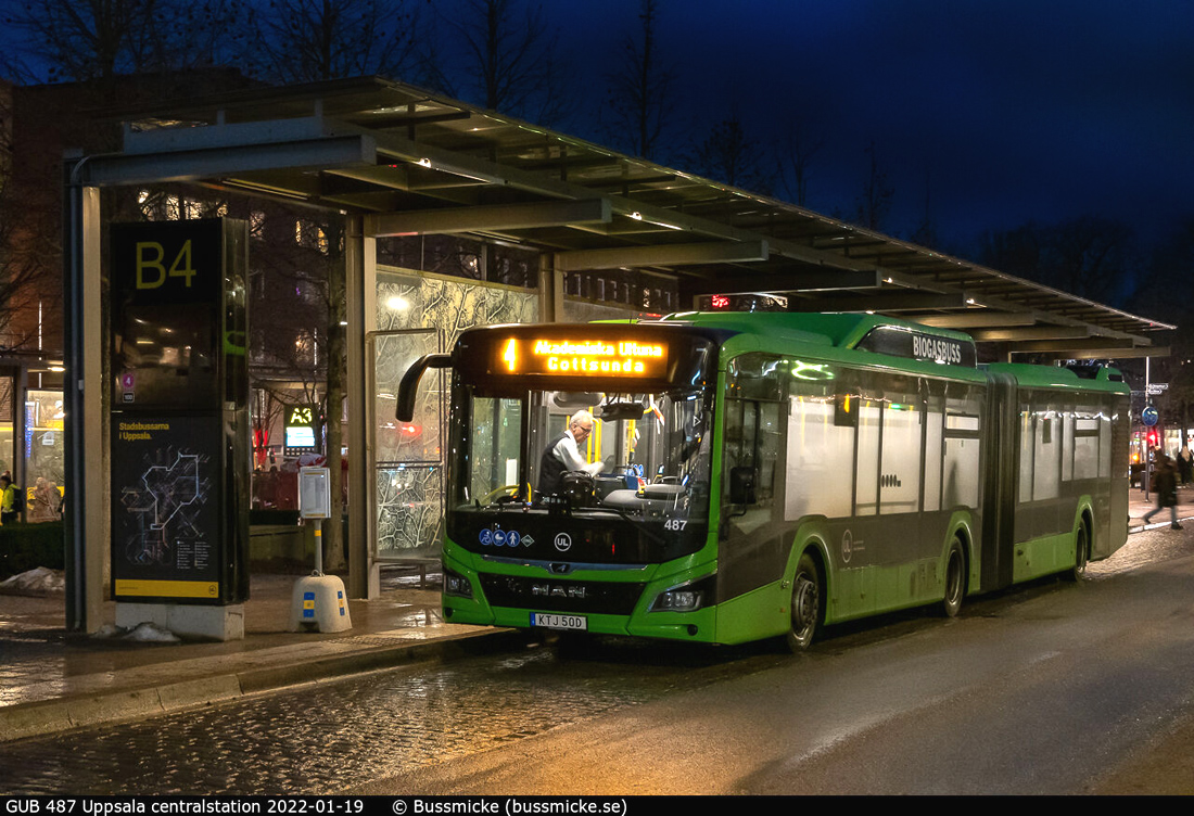 Uppsala, MAN 18G Lion's City NG320 EfficientHybrid # 487